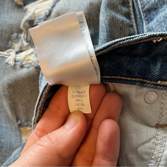 Old Navy Women's High Rise O.G Straight Patchwork Light Wash Jeans Size 6 - Picture 12 of 14